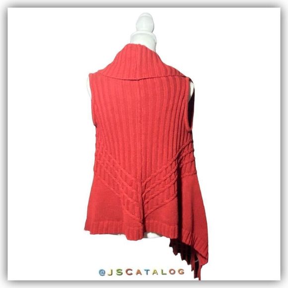 Cable Knit Open Cardigan Vest Sweater EUC - Size M - Picture 2 of 5